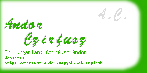 andor czirfusz business card